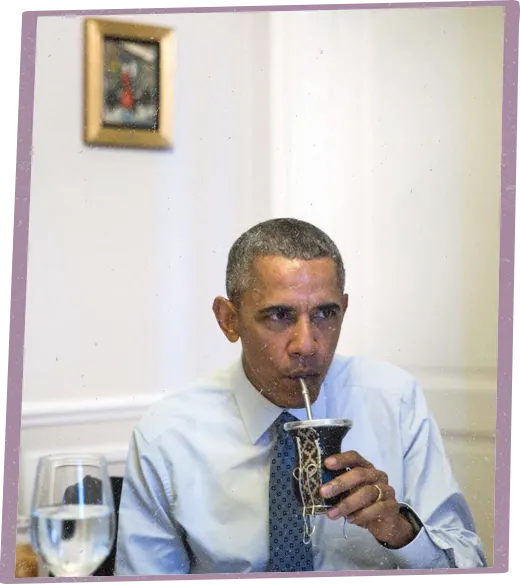 Barack Obama drinking yerba mate