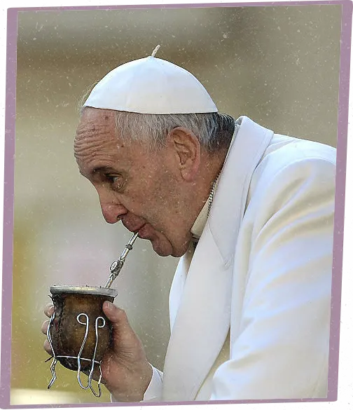 Pope Francis drinking yerba mate